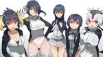  :d black_hair blush breasts cleavage commentary emperor_penguin_(kemono_friends) gentoo_penguin_(kemono_friends) green_eyes hair_over_one_eye hand_on_hip highres hood hooded_jacket hsin humboldt_penguin_(kemono_friends) jacket kemono_friends large_breasts leotard long_hair looking_at_viewer multicolored_hair multiple_girls open_mouth orange_eyes penguins_performance_project_(kemono_friends) pink_hair pleated_skirt ponytail purple_eyes rockhopper_penguin_(kemono_friends) royal_penguin_(kemono_friends) short_hair simple_background skirt smile thighhighs white_background white_hair white_legwear yellow_eyes 