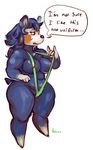  2017 3_toes 4_fingers animal_crossing anthro belly big_breasts big_thighs bikini biped blue_fur blue_hair blush breasts cheek_dots claws clothed clothing clothing_lift deep_navel dialogue digital_media_(artwork) digital_painting_(artwork) embarrassed english_text eyelashes female front_view full-length_portrait fur green_clothing guwu hair half-closed_eyes hedgehog hi_res holding_clothing ineffective_clothing long_hair looking_down mabel_able mammal multicolored_fur navel nintendo nipples open_mouth orange_blush orange_nipples portrait raised_arm short_tail side_view signature simple_background skimpy slightly_chubby sling_bikini soft_shading solo speech_bubble standing sweat sweatdrop swimsuit text toes two_tone_fur video_games voluptuous white_background white_fur 