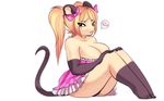  2015 alpha_channel anthro big_breasts blonde_hair breasts clothing digital_media_(artwork) dress female fireflufferz food gloves_(marking) hair hair_bow hair_ribbon hi_res huge_breasts mammal markings mouse outline panties ribbons rodent shorts simple_background socks_(marking) solo striped_panties tiffy_cheesecake transparent_background underwear white_outline 