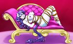  2017 anthro anthrofied areola bdsm bondage bound breasts cutie_mark equine eyeshadow feet female friendship_is_magic hair half-closed_eyes horn humanoid_feet looking_at_viewer makeup mammal my_little_pony nipples pia-sama rarity_(mlp) restrained rope solo unicorn 