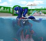  anus bikini cephalopod clothing friendship_is_magic marine my_little_pony octopus panties ponytail princess_celestia_(mlp) princess_luna_(mlp) pussy redvais swimsuit tentacles underwear 