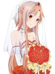  asuna_(sword_art_online) cleavage dress keiji sword_art_online wedding_dress 