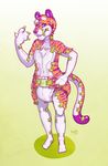  anthro diaper diaper_creature feline kadawumpus male mammal plantigrade purple_eyes simple_background solo stripes tiger 
