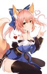  blush brown_eyes caster_(fate/extra) dress fate/extra kitsune_mimi long_hair pink_hair smile 