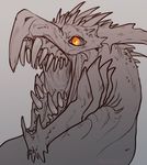  2017 ambiguous_gender dragon feral gaping_maw headshot_portrait open_mouth orange_eyes portrait remarin reptile scalie solo tongue 