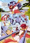  anthro archie_comics blue_eyes butt canine captainjingo comic dialogue english_text eyes_closed female fight fiona_fox fox fur hair machine male mammal open_mouth red_fur red_hair robot sonic_(series) sound_effects speech_bubble text 