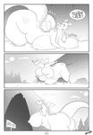  big_breasts big_butt blush breasts butt cave comic digital_media_(artwork) dragon english_text female growth huge_breasts huge_butt nipples scalie slightly_chubby solo teelhavok text thick_thighs 