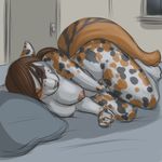  anthro bed big_breasts breasts calico_cat cat eyes_closed feline female fingering fingering_self hi_res inside lying mammal masturbation nateday nipples nude on_bed on_side pillow sketch slightly_chubby solo vaginal vaginal_masturbation 