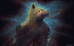  canine cosmic male mammal nebula portrait solo space ventureful wolf 