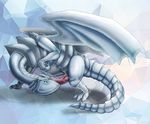  2016 abstract_background autofellatio blue-eyes_white_dragon dragon erection feral male masturbation oral penis reezythegarchomp side_view solo wings 