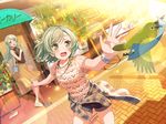  bang_dream! blush braids dress green_eyes green_hair hikawa_hina short_hair shy 