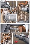  anatomically_correct animal_genitalia animal_penis balls brown_fur butt canine comic cum detailed_background digital_media_(artwork) dog duo equine_penis erection female feral fur hi_res male male/female mammal open_mouth penetration penis pussy sex tailshigh tongue 