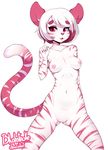  2017 anthro blushstroke breasts cat feline female fur hair invalid_color invalid_tag mammal nao nipples nude pussy solo stripes tiger 