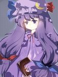  absurdres bad_id bad_pixiv_id book crescent hat highres long_hair luruko61 patchouli_knowledge purple_eyes purple_hair solo touhou very_long_hair 