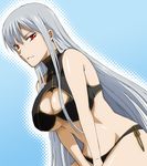  breasts cleavage kenji_t1710 large_breasts long_hair red_eyes selvaria_bles senjou_no_valkyria silver_hair solo 