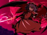  bat_wings gloves hakika polearm purple_hair red_eyes remilia_scarlet solo spear spear_the_gungnir touhou weapon wings 