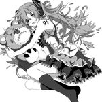  bad_id bad_pixiv_id funamushi_nomore greyscale hatsune_miku headphones long_hair lying monochrome on_side solo stuffed_animal stuffed_toy teddy_bear twintails very_long_hair vocaloid 