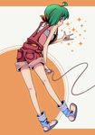  amano_myonta bad_id bad_pixiv_id green_hair macross macross_frontier microphone ranka_lee red_eyes sandals solo 