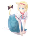  alice_margatroid animal_ears bad_id bad_pixiv_id blonde_hair blue_eyes capelet cat_ears cat_tail hairband kemonomimi_mode ribbon short_hair solo tail tail_ribbon touhou white_capelet yatomi 