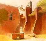  architecture bad_id bad_pixiv_id bird brick_wall gemi ico ivy scenery solo yorda 