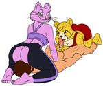  anthro barefoot bojack_horseman breasts brown_hair cat cheetah cleavage clothed clothing domination facesitting feline female female_domination fur green_eyes grin group group_sex hair human human_on_anthro interspecies licking male mammal penis pink_fur princess_carolyn redout sex smile threesome tongue tongue_out white_fur yellow_fur zeigram 