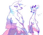  anthro antlers betty_(weaver) breasts canine cervine clothed clothing deer disney duo fan_character female fur horn mammal nobby_(artist) nude pack_street partially_clothed simple_background topless towel velvet_roe_(weaver) white_background wolf zootopia 