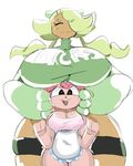  &lt;3 &lt;3_eyes :3 alaska_(gats) animal_humanoid anthro apron big_breasts breasts cat cat_humanoid clothing cute duo feline female fur hair huge_breasts humanoid mammal pink_fur pink_hair pink_tail robotic_alien_dude simple_background smile sugar_(gats) text thick_thighs white_background 