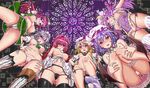 6+girls :p areolae beret black_panties blonde_hair blue_hair blush braid breasts cameltoe crescent fangs feet flandre_scarlet frills from_below gluteal_fold hair_between_eyes hair_ornament hands_on_hips hat head_wings headdress hong_meiling izayoi_sakuya knees_together_feet_apart knowct koakuma lifted_by_self long_hair looking_at_viewer looking_down lowleg lowleg_panties medium_breasts mob_cap multiple_girls nipples nose_blush open_mouth panties pantyshot pantyshot_(squatting) patchouli_knowledge puffy_sleeves purple_eyes purple_hair pussy_juice red_eyes red_hair remilia_scarlet shiny shiny_skin siblings side-tie_panties silver_hair sisters small_beasts small_breasts smile socks squatting standing star sweat teeth thigh_strap thighhighs tongue tongue_out touhou underwear upskirt vampire white_hat white_legwear wings 