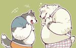  bear bellies canine dog duo garouzuki mammal overweight 