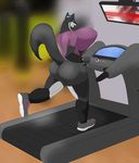  absurd_res angrypotato96 anthro big_breasts bouncing_breasts breasts canine clothing female hi_res huge_breasts mammal mature_female nipple_bulge running solo thick_thighs tight_clothing treadmill voluptuous 