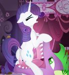  &lt;3 2017 anus bed cunnilingus cutie_mark dock dragon duo equine eyes_closed female feral feral_on_feral friendship_is_magic green_eyes hair horn inside larger_male male male/female mammal my_little_pony open_mouth oral purple_hair pussy_juice rarity_(mlp) scalie sex size_difference spike_(mlp) tongue_in_pussy unicorn vaginal virenth 