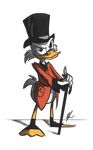  2017 alpha_channel anthro avian bird clothed clothing disney duck eyewear glasses hexfloog looking_at_viewer male scrooge_mcduck simple_background solo transparent_background 