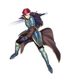  armor armored_boots boots cape capelet fire_emblem fire_emblem:_seima_no_kouseki fire_emblem_heroes fujiwara_ryo full_body gloves highres holding holding_weapon long_sleeves looking_away male_focus official_art pants red_eyes red_hair seth_(fire_emblem) solo sword transparent_background weapon 