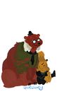  angus_(nitw) bear boots brown_fur canine clothing cuddling damaged_clothing eyewear fedora footwear fox fur glasses gregg_(nitw) hat invalid_tag jacket leather leather_jacket mammal necktie night_in_the_woods realistic size_difference sweater torn_clothing whitewinery_(artist) 