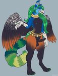  anthro avian balls bird dbd erection girly knot male nipple_piercing nipples nude open_mouth piercing solo standing thick_thighs wide_hips 