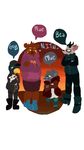  antelope avian bear bird clothing dialogue fur gazelle germ_(nitw) grey_fur hoodie jackie_(nitw) lori_m._(nitw) mammal mouse rodent selmers_(nitw) whitewinery_(artist) 