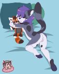  alexz_(artist) anthro butt child cub domestic_cat felid feline felis female flat_chested hair lying mammal nude on_front pawpads pillow plushie purple_hair pussy signature sleeping solo young 