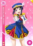  blue_hair blush character_name dress hag happy long_hair love_live!_school_idol_festival love_live!_sunshine!! matsuura_kanan ponytail violet_eyes 