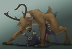  all_fours anal anal_penetration anthro anthro_on_feral anthro_penetrating_feral anthrofied antlers balls bestiality blush cervine cum deer digitigrade dripping duo eeveelution erection eyes_closed feral hi_res horn interspecies koba koba_(character) male male/male male_on_feral male_penetrating mammal nintendo nude penetration pok&eacute;mon pok&eacute;philia size_difference tongue tongue_out umbreon video_games 