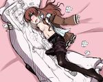  breasts crotch_seam long_hair makise_kurisu misonou_hirokichi okabe_rintarou panties panties_under_pantyhose pantyhose solo steins;gate underwear 