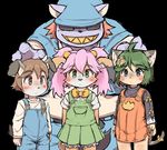  anthro blush brown_fur brown_hair canine cat clothed clothing cub dagasi dog feline female flat_chested fur green_eyes green_hair group hair imminent_rape male mammal pink_hair solatorobo stranger_(mamoru-kun) tail_concerto tears video_games young 