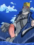 anthro apes balls erection male mammal marine my_hero_academia penis pinniped seal selkie_(my_hero_academia) solo water 