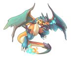  blue_eyes charizard claws dragon mega_charizard mega_charizard_x mega_charizard_y mega_evolution nintendo orange_skin pok&eacute;mon v-a-a-n video_games wings 