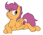  2017 digital_media_(artwork) equine feathered_wings feathers female feral friendship_is_magic hair horse mammal my_little_pony pegasus pokefound pony purple_hair scootaloo_(mlp) smile wings young 