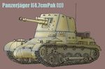  earasensha ground_vehicle military military_vehicle motor_vehicle no_humans original panzerjager_i self-propelled_gun tank tank_focus 
