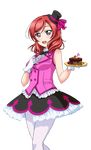  artist_request bare_shoulders blush bow bowtie breasts food frills fruit gloves korekara_no_someday looking_at_viewer love_live! love_live!_school_idol_festival love_live!_school_idol_festival_after_school_activity love_live!_school_idol_project medium_breasts nishikino_maki official_art open_mouth pantyhose plate pudding purple_eyes red_hair short_hair skirt sleeveless smile solo strawberry transparent_background vest white_gloves white_legwear 