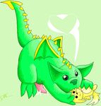  &lt;3 cum dae dragon erection fangs green_skin grey_eyes kacheek male neopets penis plushie skeith wings 