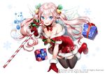  :d angel_wings bell black_legwear blue_eyes blush boots breasts candy candy_cane cleavage commentary_request dress eyebrows_visible_through_hair food full_body fur_trim gift gloves hair_bell hair_ornament holding holding_candy_cane long_hair looking_at_viewer medium_breasts noatopia_~kibou_no_monogatari~ official_art ogino_atsuki open_mouth pink_hair red_dress red_footwear red_gloves sack santa_boots santa_costume santa_gloves smile snowflakes solo thighhighs twintails v-shaped_eyebrows watermark wings 
