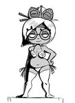  1girl artist_request bikini glasses monochrome navel purah the_legend_of_zelda thick_thighs wide_hips 