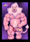 anthro big_penis bulge cartoon_network clothing erection feline humanoid_penis lion lion_(steven_universe) male mammal muscular nipples pecs penis pose solo steven_universe underwear yasser 